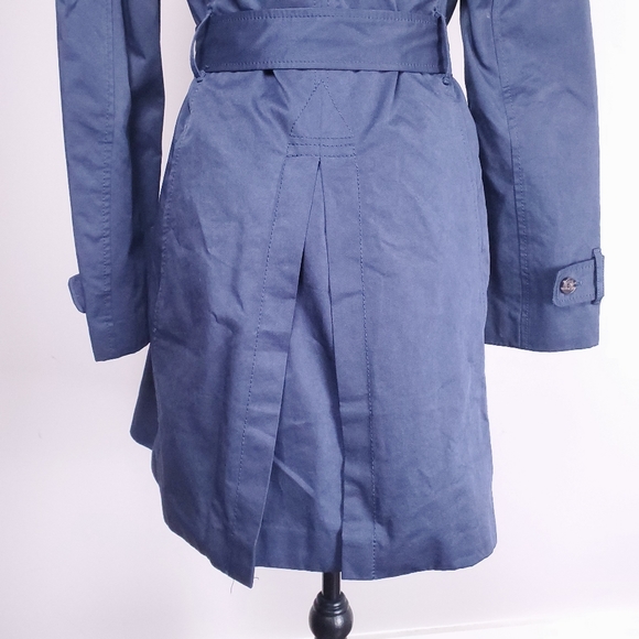BANANA REPUBLIC classic navy double breasted belted trench coat - Picture 4 of 8